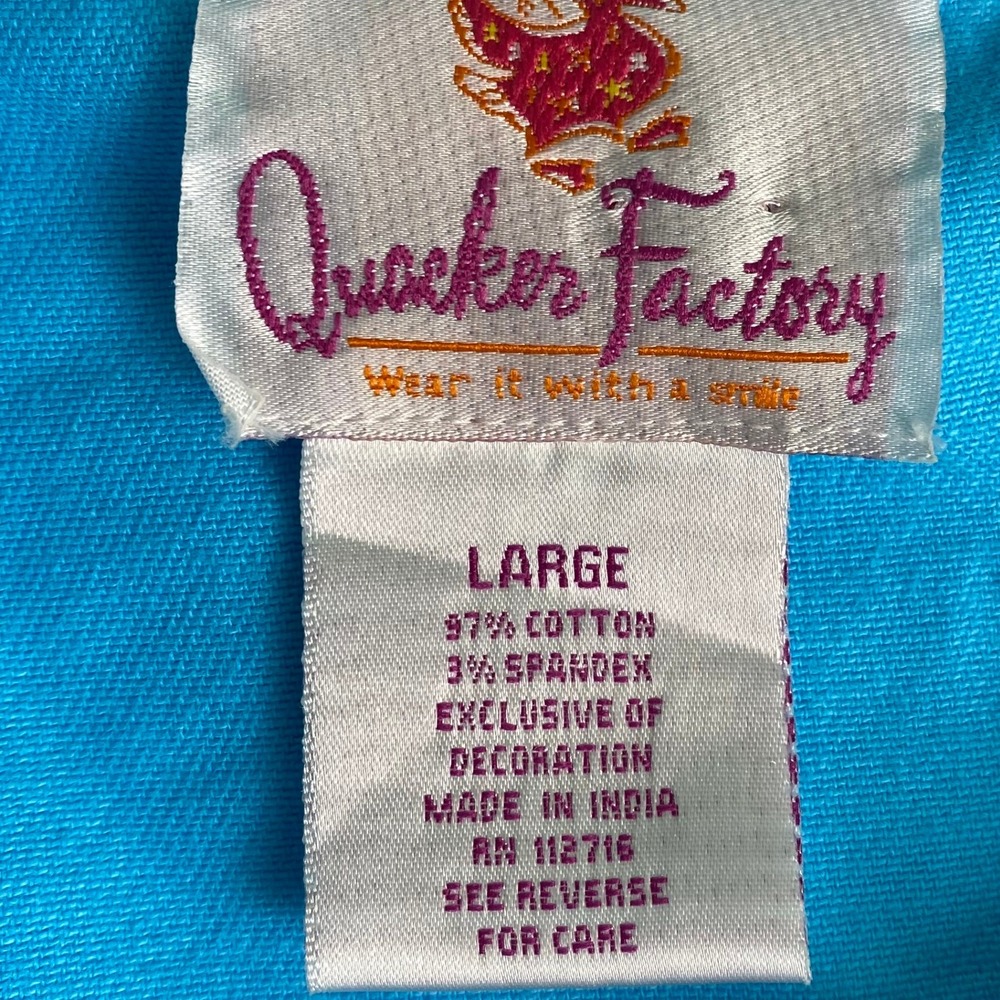 Quacker Factory Women's Size L Embellished Butterfly Denim Jacket Turquoise Blue - Picture 3 of 9